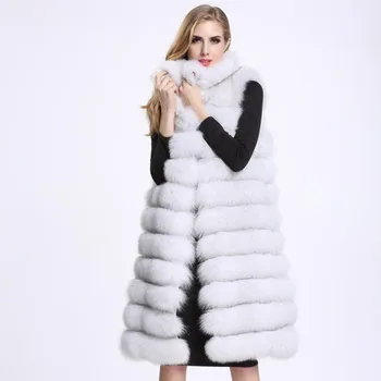 ZADORIN Šilta Kailio Apykakle Žiemos Moterys Prabanga Dirbtiniais Lapės Kailio Liemenė 2020 korėjos Stiliaus Rankovių Furry Ilgai Kailinius Moteriškos Striukės