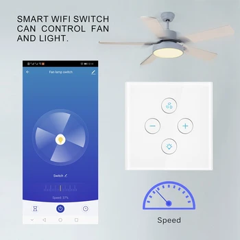 Wifi Smart Ventiliatorius Šviesos Sieninio Jungiklio,Smart Gyvenimas/Tuya App Nuotolinio Fanų Šviesos Suderinama Su Alexa