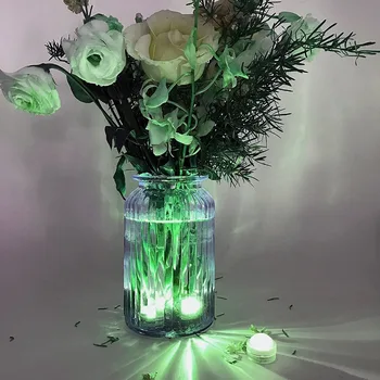 Balta ir Šiltai Balta ir RGB LED Povandeninis Gėlių Vaza Super Šviesus Vestuvių Dekoras atsparus Vandeniui Arbata Šviesos Povandeninių su Baterijomis