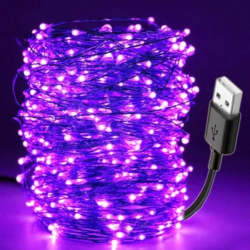 Kalėdų Vakarėlį 10M 100LED UV Styginių Šviesos USB Vandeniui 