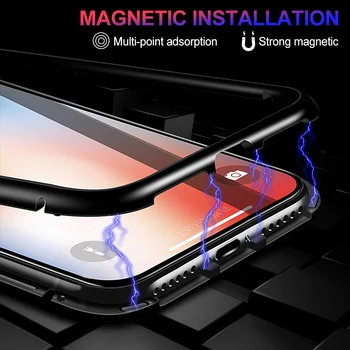 Magnetinio Adsorbcijos Apversti Telefono dėklas Skirtas Apple iphone XR Matel 