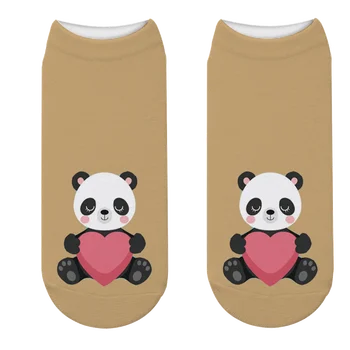 2021 Naujas Mielas Panda Kojinės Juokinga 3D Atspausdintas Gyvūnų Kojinių Moterims Harajuku Panda Kulkšnies Minkštos Medvilnės Atsitiktinis Charactor Kojinių