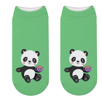 2021 Naujas Mielas Panda Kojinės Juokinga 3D Atspausdintas Gyvūnų Kojinių Moterims Harajuku Panda Kulkšnies Minkštos Medvilnės Atsitiktinis Charactor Kojinių