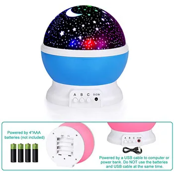 LED Nakties Šviesos Luminaria Projektorius Star Mėnulis stalo Lempos, skirtos Kūdikiams, Vaikams, Miegoti Gimtadienio Led Patalpų Lengvosios USB baterija pasakų spalvinga