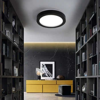 Šiuolaikinių LED Pritemdomi Lubų Apšvietimo Juoda ir Balta Dia35-65cm, Virtuvė, Gyvenamasis Kambarys, miegamasis kambarys Lubų Apšvietimo Geležies Lubų Lempa