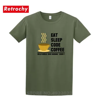 Naujovė Programuotojas Valgyti, Miegoti Kodas Kavos Marškinėliai Vyrams Kodas Programuotojas mėgėjams T-shirt Geek Komanda Programuotojas Unisex Mados Marškinėliai