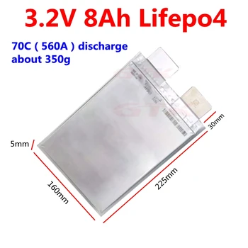 Didelis 3.2 V 8Ah Lifepo4 baterija 3.2 V 8000mAh ląstelių .70C biudžeto įvykdymo patvirtinimo už Automobilio užvedimo galia modelio orlaivių 12V 24V baterija 