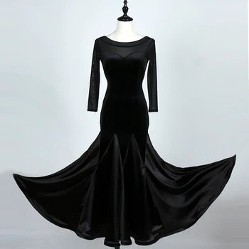 Lady Aksomo, Satino Šokių Suknelė Merginų Šiuolaikinių Šokių Konkursas Kostiumas Moterų Standartinių Šokių Kostiumą, Suknelę Ilgai Kostiumas D-0145
