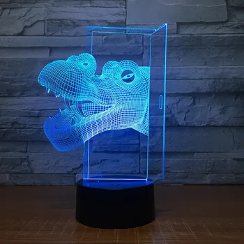 7 Spalvų Palaipsniui Keisti Mielas Dinozauras Vadovas Mažas Naktį Lempos Kabinos Apdailos Usb Led Vaikai Lempos Gimtadienio Dekoracijas 3D LED Lempos