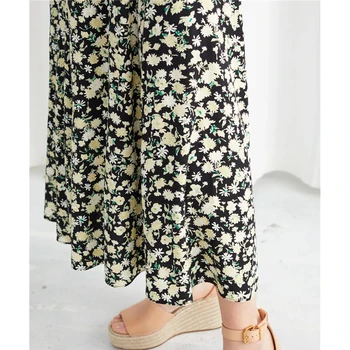 Elegantiškos ledi aukšto juosmens mados gėlių spausdinti aukštos juosmens ilgio sijonai moterims 2020 metų vasaros atsitiktinis-line užtrauktukas vasaros sijonas femme