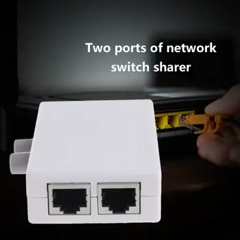 2 Prievado Tinklo Jungiklio, LAN KATĖ Selektorių Mini Internetas Vidaus Išorės Network Switcher RJ45-2M Network Switcher Dalininko Cat5