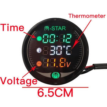 Motociklo Voltmeter Laikas Temperatūros LED 3-in-1 Skaitmeninis LED Įtampos Matuokliu, Suzuki SV1000 sv 1000 650 SV650 SFV650 TL1000