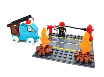 Duploed ugniagesių Sunkvežimių, Automobilių, statybos blokus 