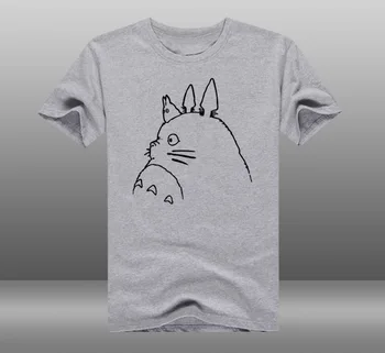 Naujas Hayao Miyazaki Totoro T-shirt Anime Totoro Piešimo linijos vyrų t-shirt Vasaros short-sleeve kostiumas vatos pagaliukai