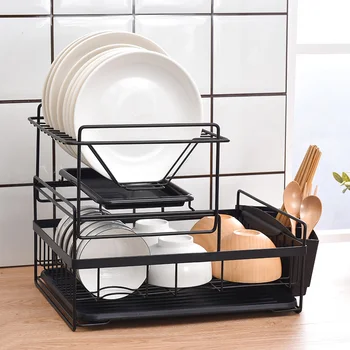 Virtuvės įdėti patiekalas stovo dvigubo sluoksnio plokštės taurės apdailos nutekėjimo bagažinės krepšys kabo stalo stalčiuko WF