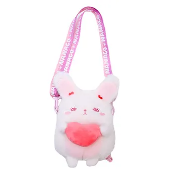 Cute Lolita Dress JK Vienodas Pink Bunny Pūkuotas Minkštas Krepšys Mergina Rankinėje Kawaii Pečių Maišą Cosplay Aksesuaras Anime Moterys Dovana