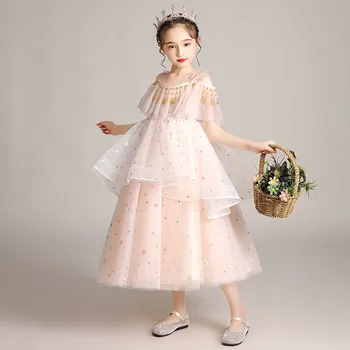 3-14y Paaugliai Mergaitė Prabanga Shoulderless Naujų Suknelių Elegantiškas Šalis Vestuvių, Gimtadienio Konkurso Pirmosios Komunijos Suknelės Mergaitės