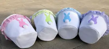 Pynimas Bunny Easter Kibirai Didmeninė Ruošiniai Drobės Dot Velykų Maišelį Spalvos Katytė Kiaušinių Laikiklis Dovanų Nešti Didmeninės