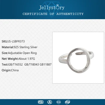 Jellystory pusių Atviras Žiedai 925 Sterlingas Sidabro Moterų Mados Fine Jewelry Reguliuojamas Žiedo Vestuvių Dalyvavimo Šalies Dovanų