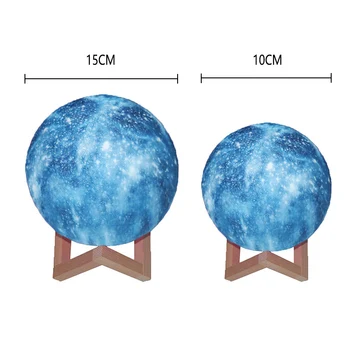 3D LED Spausdinimo Mėnulio Lempos Galaxy Mėnulio Šviesos Vaikai Naktį Šviesa 16 Spalvų Jutiklinis Nuotolinio Valdymo Galaxy Šviesos Kalėdų Dovanos naujieji Metai