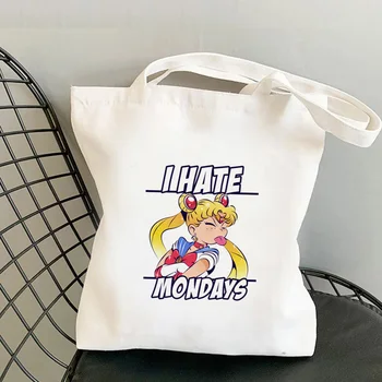 Sailor Moon pirkinių krepšys pirkinių ekologinio perdirbti maišelį bolsa daugkartinio naudojimo shopper bag, sulankstomas bag reciclaje maišeliu cabas patraukti