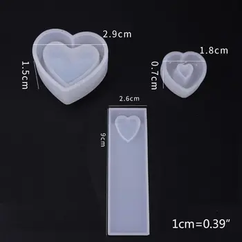 Crystal Epoksidinės Dervos Pelėsių Širdies Formos Dėžutė Tuščiaviduriai Pakabukas Žymą Silikono Formų Džiovintų Gėlių Dervos Dekoratyvinis PASIDARYK pats Vertus Amatai