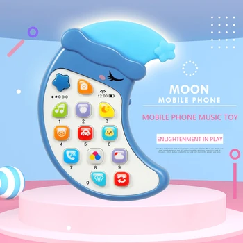 Vaikų Telefono Mobiliojo Telefono Muzikos Ankstyvojo Lavinimo Žaislas Įspūdį Dvikalbiai Gali Įkąsti Telefono Animacinių filmų Mėnulis vaikų Žaislų