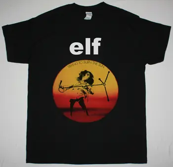 Elf Bandote Įrašyti Saulės Black Marškinėliai Blues, Hard Rock, 1975 Dio Vaivorykštė