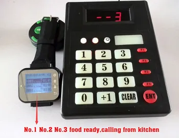 Naudoti restoranas virtuvės skambinkite padavėjo sistema su 1 klaviatūra 1 riešo žiūrėti, 20 skambinkite varpas su meniu turėtojas