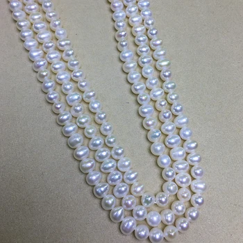 Gėlavandenių Perlų vėrinį Apvalios formos, kurių Dydis 5.5-6mm puikus blizgesį Papuošalai 