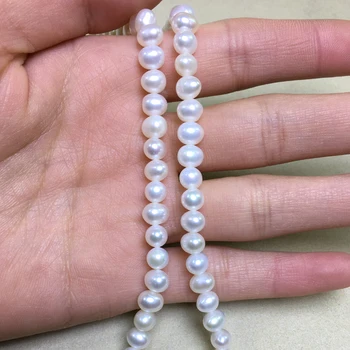Gėlavandenių Perlų vėrinį Apvalios formos, kurių Dydis 5.5-6mm puikus blizgesį Papuošalai 