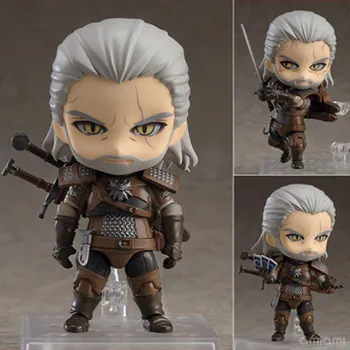 Naujas 10cm Q Witcher-ed 3 Laukinių Medžioti 907 Geralt Baltas Vilkas Geralt PVC Veiksmų Skaičiai Modelio Žaislų, Dovanų Lėlės