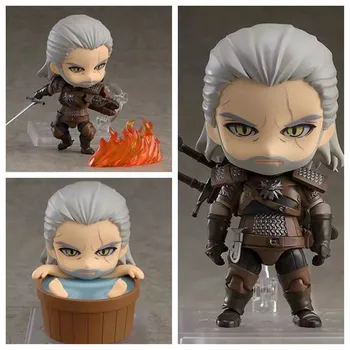 Naujas 10cm Q Witcher-ed 3 Laukinių Medžioti 907 Geralt Baltas Vilkas Geralt PVC Veiksmų Skaičiai Modelio Žaislų, Dovanų Lėlės
