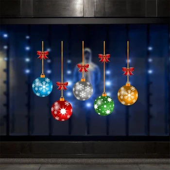 2021 Santa Claus sienų lipdukai prekybos centrų lango stiklo apdaila sienos lipdukas Kalėdų dekoracijos