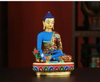 Budizmas aukštos klasės gera Nepalas Spalvų piešimo Vaistininkui Tathagata Buda vario budos statula, NAMŲ Šventykla efektyvių Apsaugos