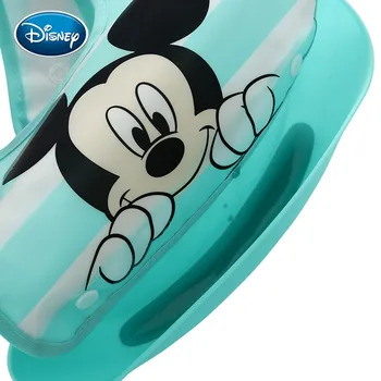 Disney silikono kūdikių mitybos kombinezonai su antkrūtiniais trimatis vandeniui derinys ryžių dubenėlį animacinių filmų vaikams didelę burną seilių