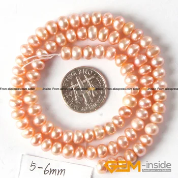 Pearl: 5-6mm gamtos dirbtiniu būdu išaugintų perlų karoliukų gija 15