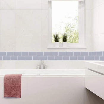 EasyTiles Pilka Mozaika Lipdukai 3D Tapetų Klijai Lipniosios Virtuvės Backsplash Virtuvės Vonios kambarys RV Kambarys - 3 Lapai