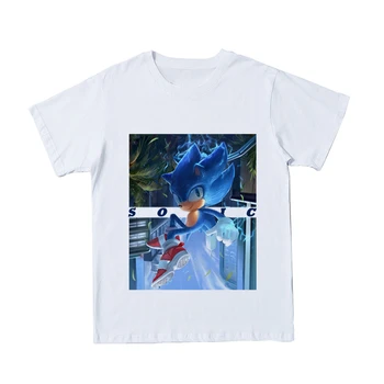 Vasaros Naują 3D Sonic Animacinių filmų Anime Mėlyna Ežys Spausdinti vyriški T-Shirt Gatvės Mados Įdomus Mielas Trumpas Rankovės Viršuje Gali Būti Pritaikyti