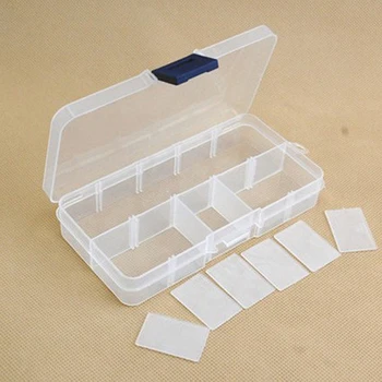 Aukštos Kokybės Kieto Plastiko Dėžutėje 10 Slots Reguliuojamas Papuošalų Laikymo Dėžutė Atveju Amatų Organizatorius Karoliukai