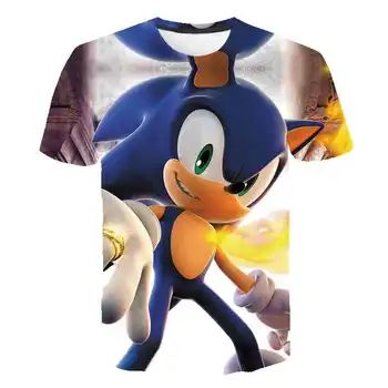 Sonic the hedgehog 3D kūdikių berniukų Drabužius vasarą, Juokingi marškinėliai Vaikų Mados atsitiktinis off White Tees Kūdikių Vaikai Viršūnes Mergaičių Drabužiai