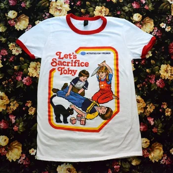 Hahayule 2018 Naujas Mados Spausdinti Tee Tegul Aukoja Toby Moterų 70 Vintage Stiliaus Varpininkas T-Shirt Vasaros Atsitiktinis Viršūnės