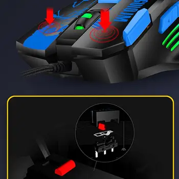 Laidinis Programuojamas Žaidimų Pelės RGB LED 6 Pavaros DPI Reguliuojamas Stalinis Kompiuteris Nešiojamas Optinė Pelė Žaidimų Verslo Biuras