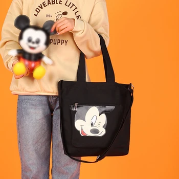 Animacinių filmų drobė maišelis Mickey mouse cute mados didelės talpos atsitiktinis pečių maišą ponios pirkinių studentų mokyklos maišą