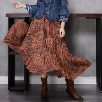 Moterų Mados 2020 M. Vasaros drabužių Naujas šimtą sijonas Retro Fiksavimo abstrakčiai spausdinti Sijonas X2231