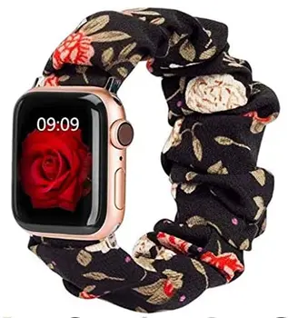 Scrunchie diržu, apple watch juosta 40mm 44mm Moterų Elastinga watchband 42mm 38mm riešo Apyrankę iwatch series 5 4 3 38 40 mm