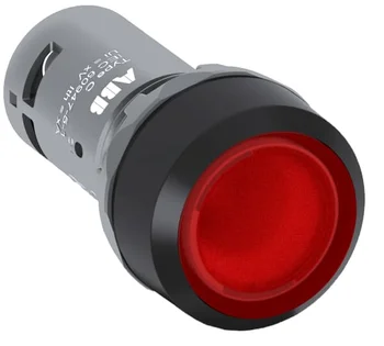 10 vnt CP1-12R-10 10103849 Kompaktiškas toks mygtukas - Akimirksnį - Flush - Raudona - Apšviesti - Juodo plastiko - 1NO