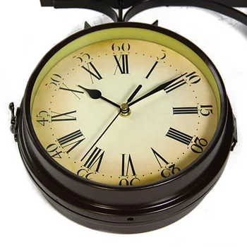 Kūrybos dvipusės Sieninis Laikrodis Namie Laikrodis dvipusis Laiko Sieninis Laikrodis Europos Stiliaus Geležies Retro Papuošalai Часы Настенные