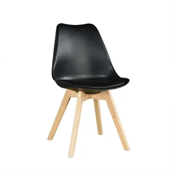 Kėdė BOKŠTAS 4P (H), medienos, polipropileno ir juoda pagalvėlė