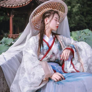 Kinijos Wei vėjo pavasarį, rudenį tradicinės pasakos kostiumų juosmens Ru sijonas hanfu Jaunatviškas plačios rankovės srautas pagerėjo senovės kostiumai